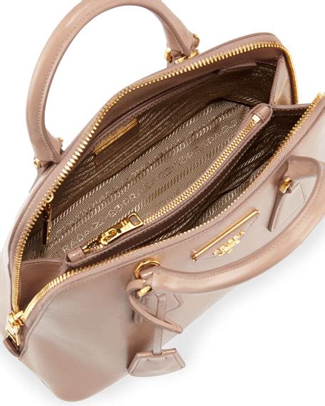 Prada Saffiano Vernice Mini Promenade Bag, Blush 